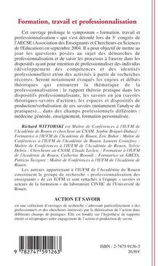 Formation, travail et professionnalisation