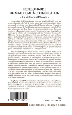 René Girard : du mimétisme à l'hominisation