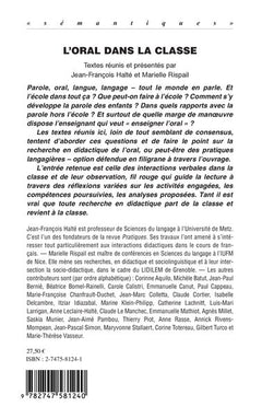 L'oral dans la classe: Compétences, enseignement, activités