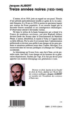TREIZE ANNÉES NOIRES