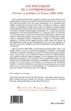 Les politiques de l'anthropologie