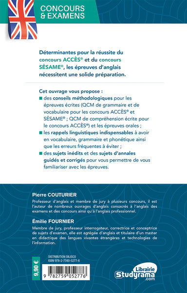 Concours ACCÈS et SESAME – L’épreuve d’anglais