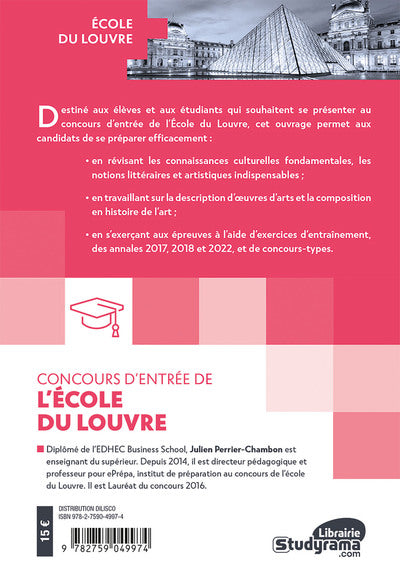 Concours d'entrée de l'école du Louvre: Concours d'entrée en premier cycle