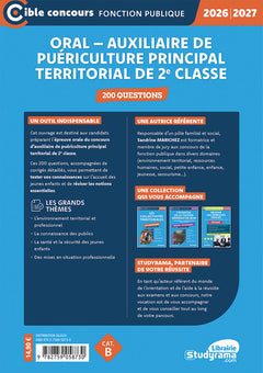 Oral – Auxiliaire de puériculture principal territorial de 2e classe – 200 questions (Catégorie B – Concours 2026-2027)