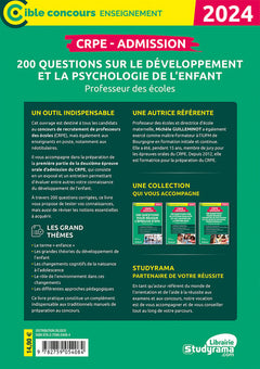 CRPE – Admission – 200 questions sur le développement et la psychologie de l'enfant
