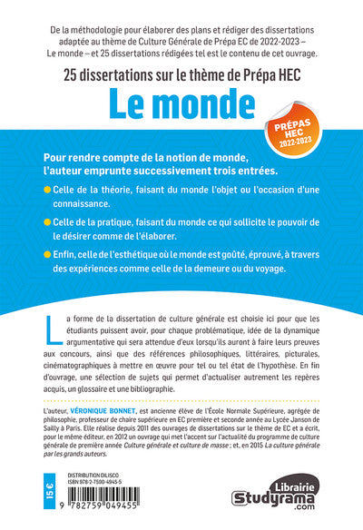Le monde en 25 dissertations - Prépas HEC 2022-2023