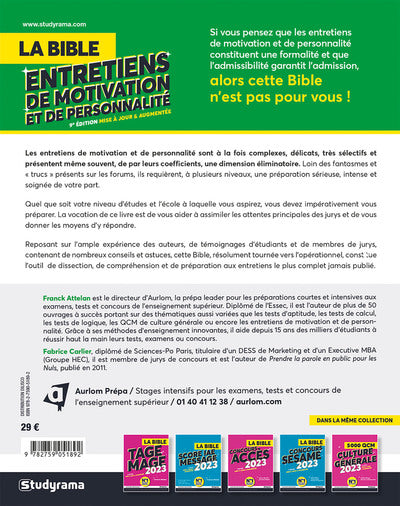 La bible Entretiens de motivation et de personnalité