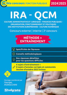 IRA – QCM – Méthode + Entraînement (Catégorie A – Concours 2024-2025)