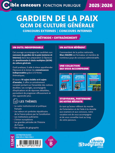 Gardien de la paix – QCM de culture générale et d’actualité