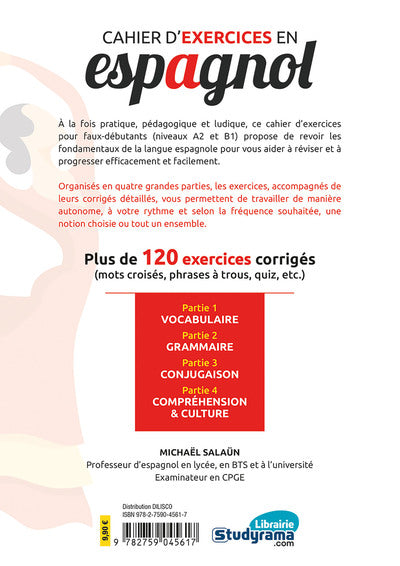 Cahier d'exercices en espagnol: Faux-débutants Niveaux A2-B1