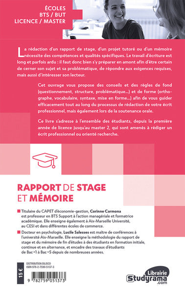 Rapport de stage et mémoire