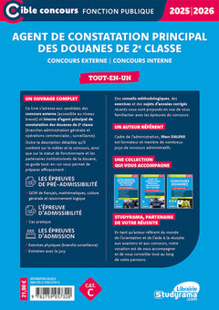 Agent de constatation principal des douanes de 2e classe – Tout-en-un