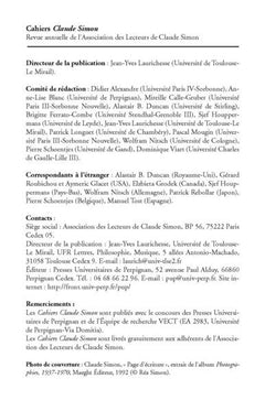 Cahiers Claude Simon n°6