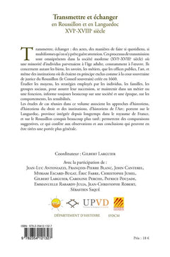 Transmettre échanger en Roussillon et en Languedoc, XVIe-XVIIIe siècle