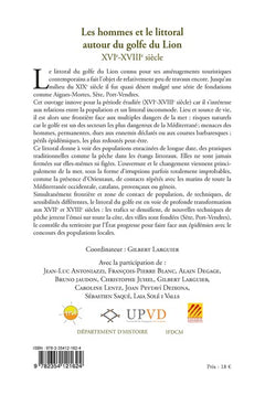 Hommes et le littoral du golfe du lion XVIe XVIIIe siècle