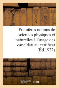 Premières notions de sciences physiques et naturelles
