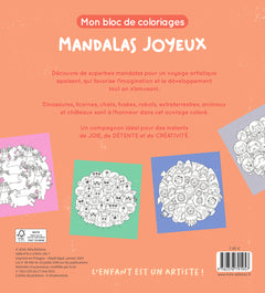 Mon bloc de coloriages - Mandalas joyeux