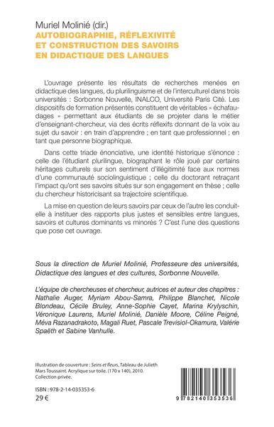 Autobiographie, réflexivité et construction des savoirs en didactique des langues