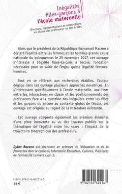 Inégalités filles-garçons à l'école maternelle