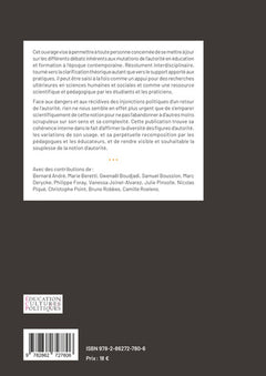 L'autorité en éducation : figures, variations, recompositions