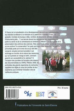 Conservation et valorisation du patrimoine des organismes de recherche