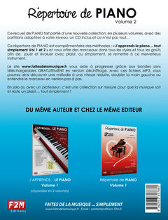 REPERTOIRE DE PIANO VOL 2 + CD