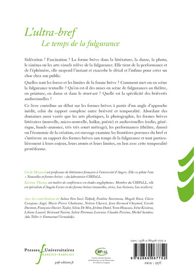 L'ultra-bref: Le temps de la fulgurance