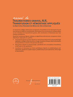 Manuel de traumatismes graves, ALR, transfusion et hémostase appliqués