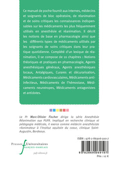 Manuel des médicaments utilisés en anesthésie et réanimation