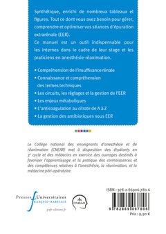 Manuel d'épuration extrarénale en réanimation