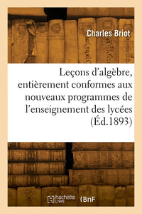 Leçons d'algèbre