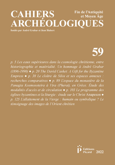 Cahiers archéologiques, fin de l'Antiquité et du Moyen Âge, n° 59