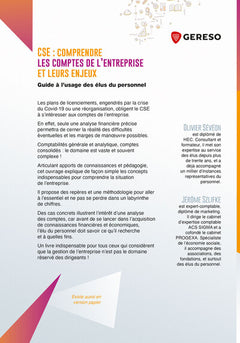 CSE : comprendre les comptes de l'entreprise et leurs enjeux: Guide à l'usage des élus du personnel