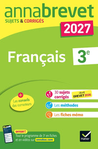 Annales du brevet 2027 - Annabrevet Français 3e