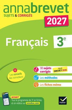 Annales du brevet 2027 - Annabrevet Français 3e