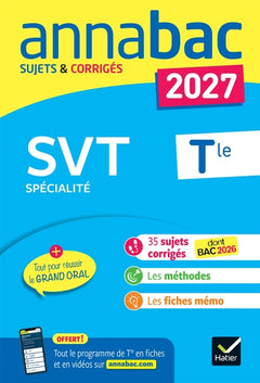Annales du bac 2027 -  Annabac SVT Tle générale (spécialité)