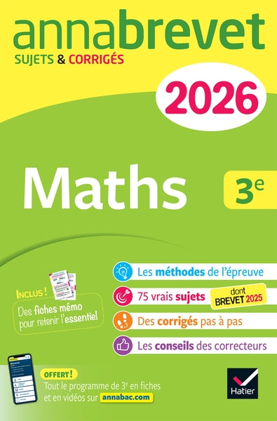Annales du brevet 2026 - Annabrevet Maths 3e - Nouveau brevet