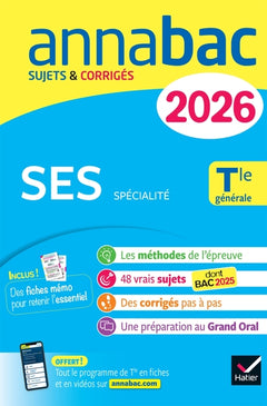 Annales du bac 2026 - Annabac SES Tle générale (spécialité)