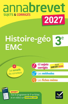 Annales du brevet 2027 - Annabrevet Histoire-géographie EMC 3e