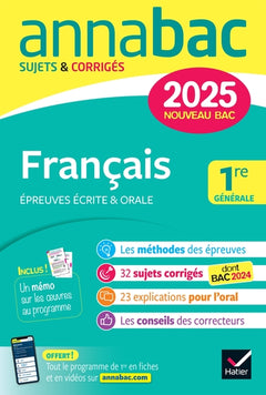 Annales du bac Annabac 2025 Français 1re générale