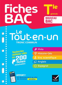 Fiches bac - Le Tout-en-un Tronc commun Tle générale (toutes les matières) - Bac 2026