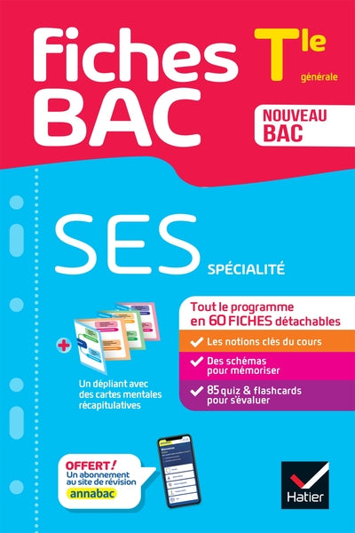Fiches bac - SES Tle (spécialité) - Bac 2025: tout le programme en fiches de révision détachables