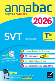 Annales du bac 2026 -  Annabac SVT Tle générale (spécialité)