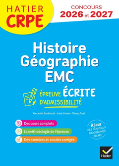 Histoire-Géographie-EMC- CRPE 2026-2027 - Epreuve écrite d'admissibilité