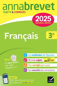 Annales du brevet Annabrevet 2025 Français 3e