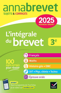 Annabrevet 2025 L'intégrale du Brevet 3e (tout-en-un)