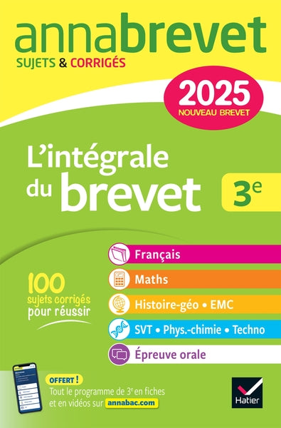Annabrevet 2025 L'intégrale du Brevet 3e (tout-en-un)