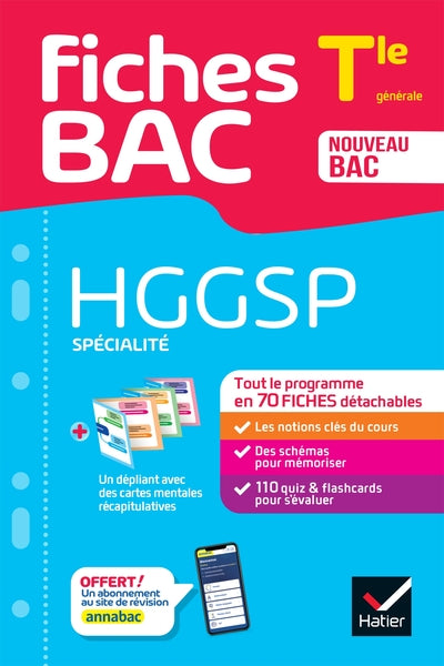 Fiches bac HGGSP Tle (spécialité) - Bac 2025: tout le programme en fiches de révision détachables