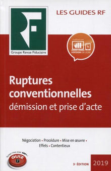 Ruptures conventionnelles démission et prise d'acte 2019