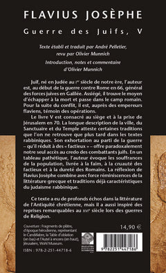 Guerre des Juifs. Livre V